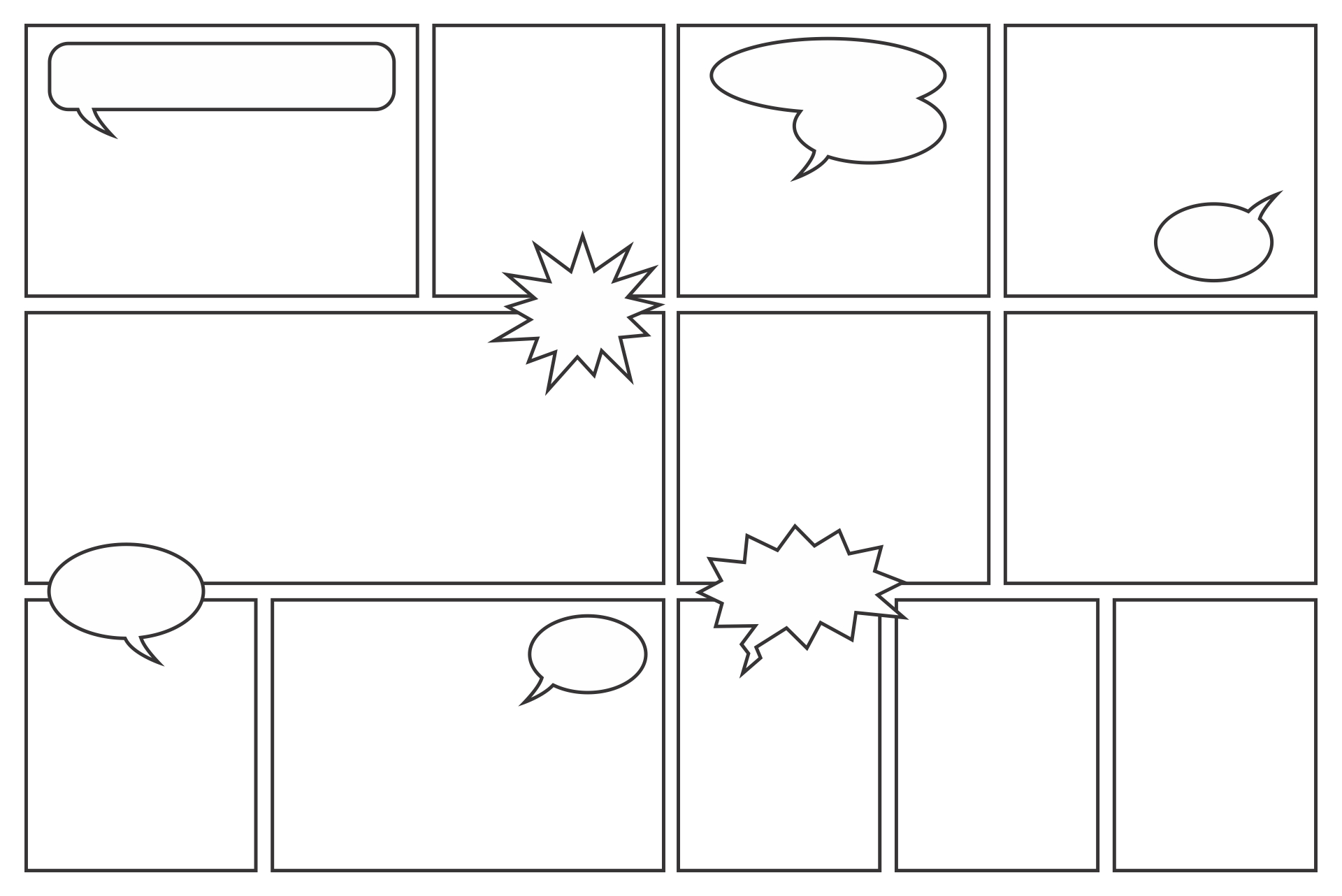 Comic Book Panels - 10 Free PDF Printables | Printablee