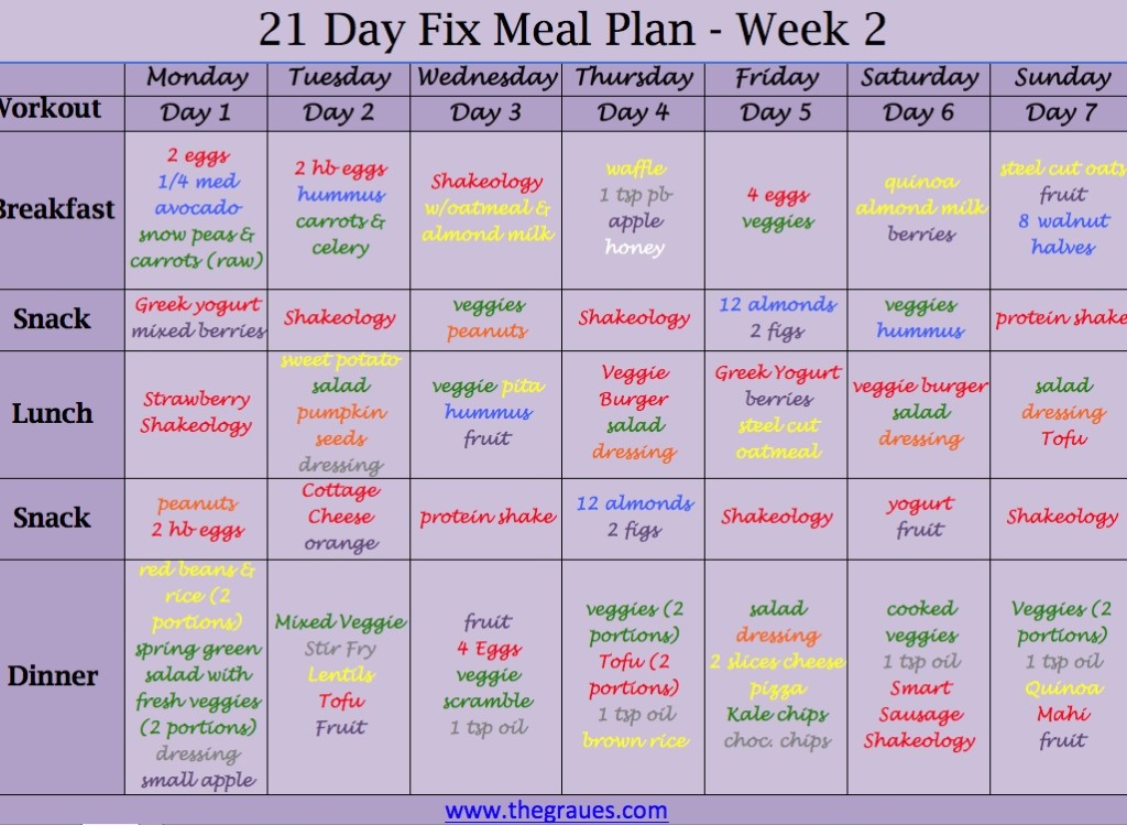 8 Best Images of 21-Day Fix Meal Plan Printable - 21-Day Fix Printables ...