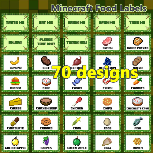 7 Best Images of Minecraft Party Food Labels Printable - Minecraft ...
