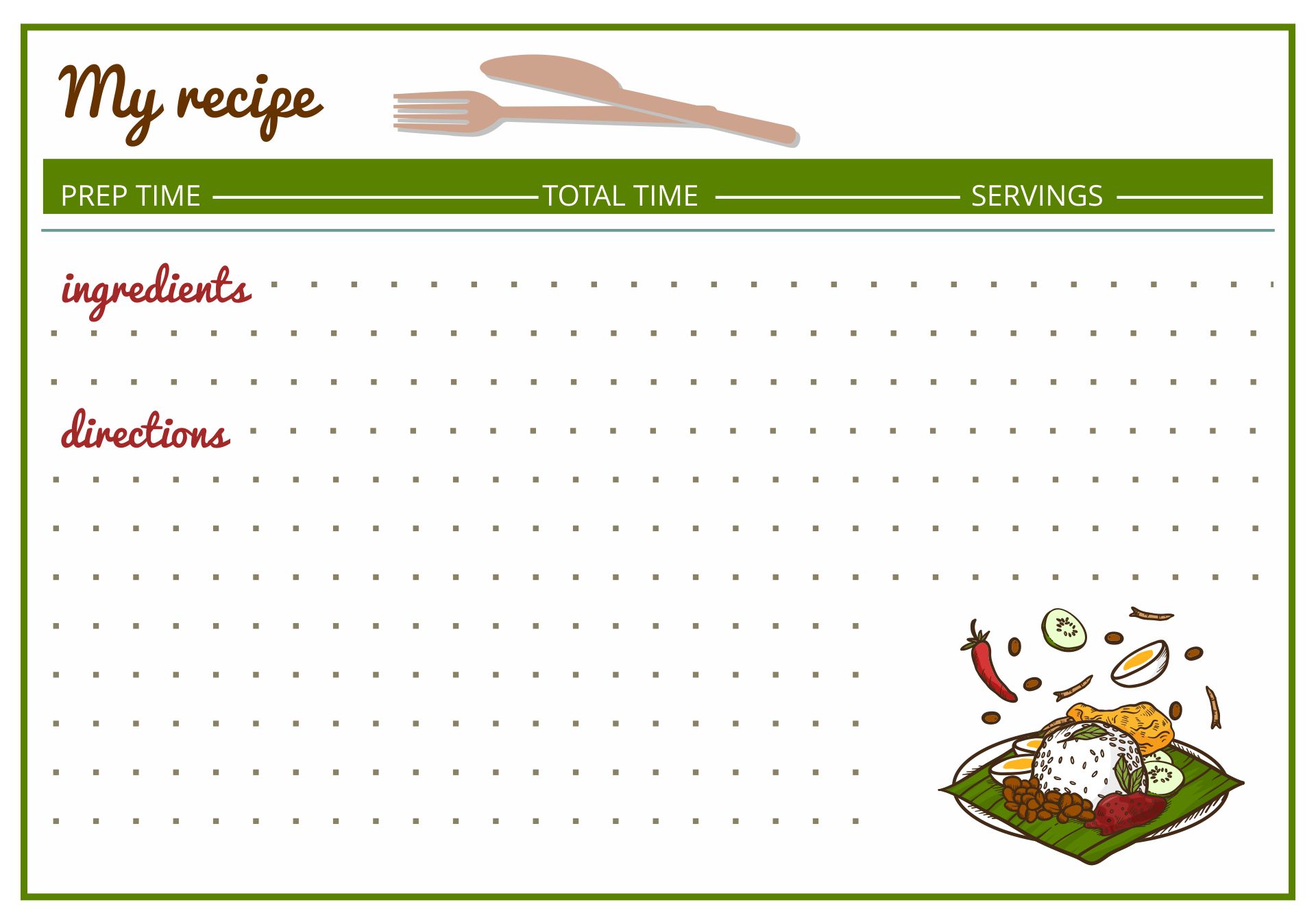 free fillable printable recipe cards