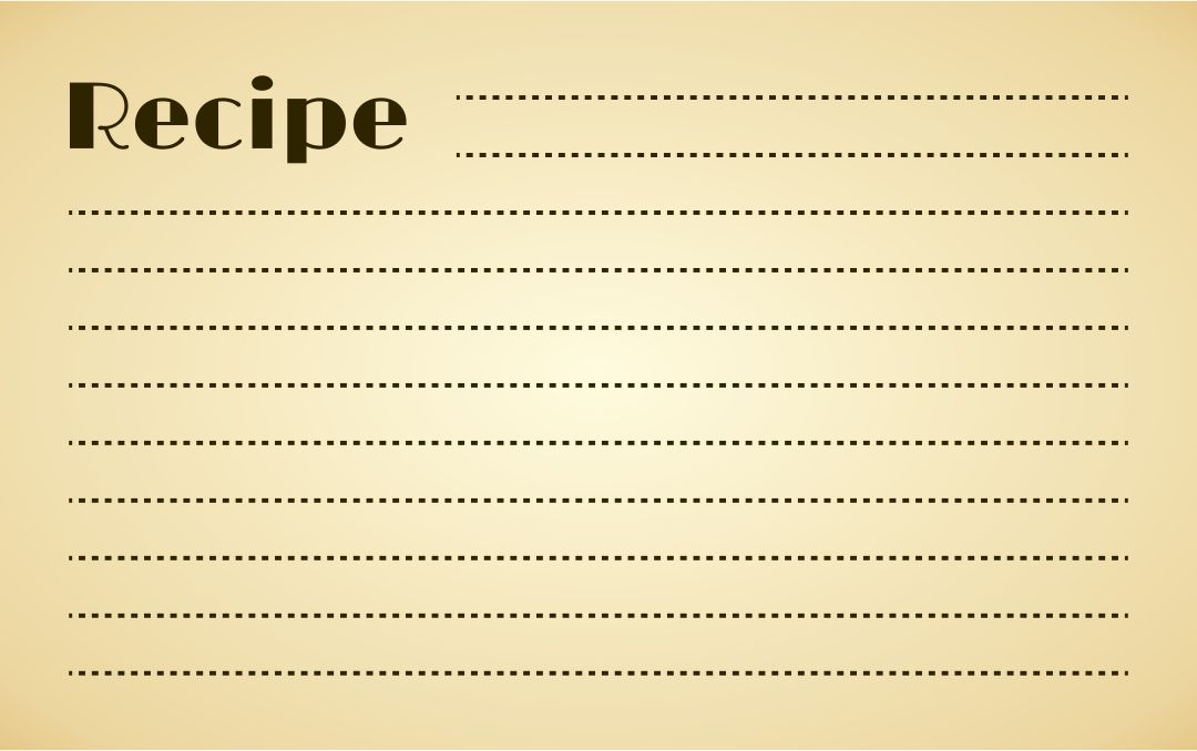 word template for recipe cards
