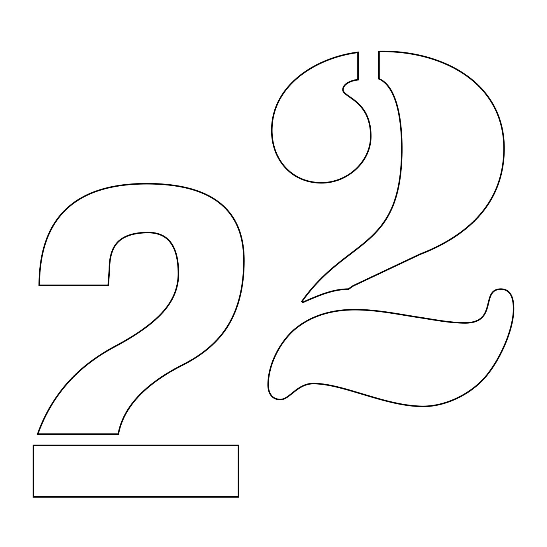 Number 2 Template Printable   Free Printable Stencil Number 2 420099 