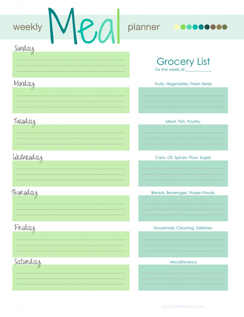 Weekly Meal Planner Template