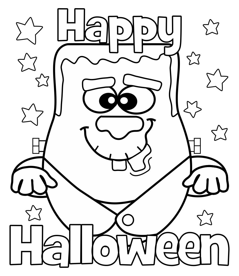 Printable Happy Halloween Coloring Pages