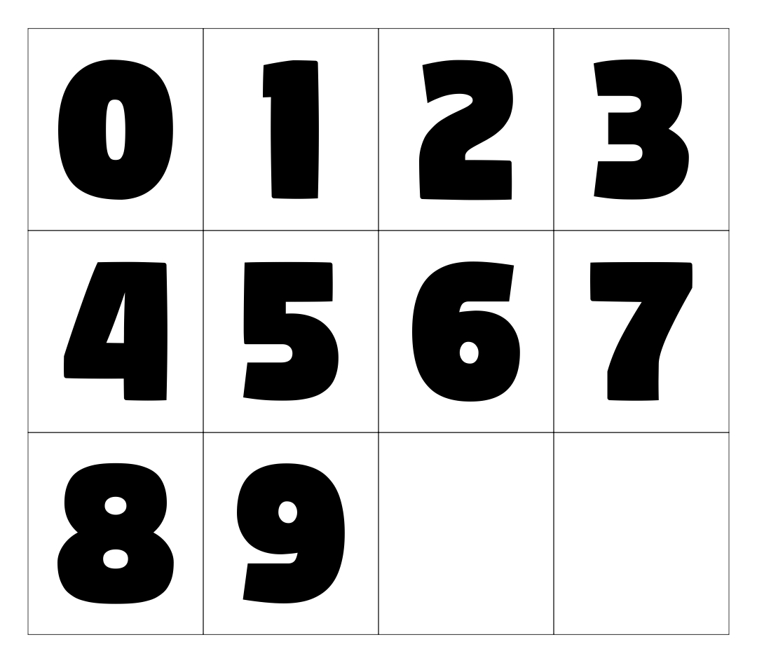 Numbers 0-9 Printable