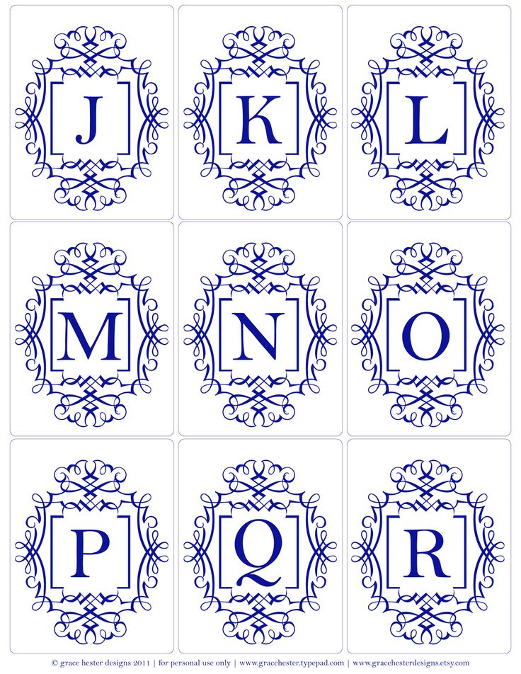 Printable Monogram Letters J