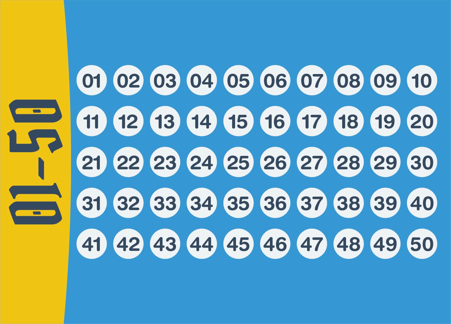 Number Chart, 21-50 for Teachers