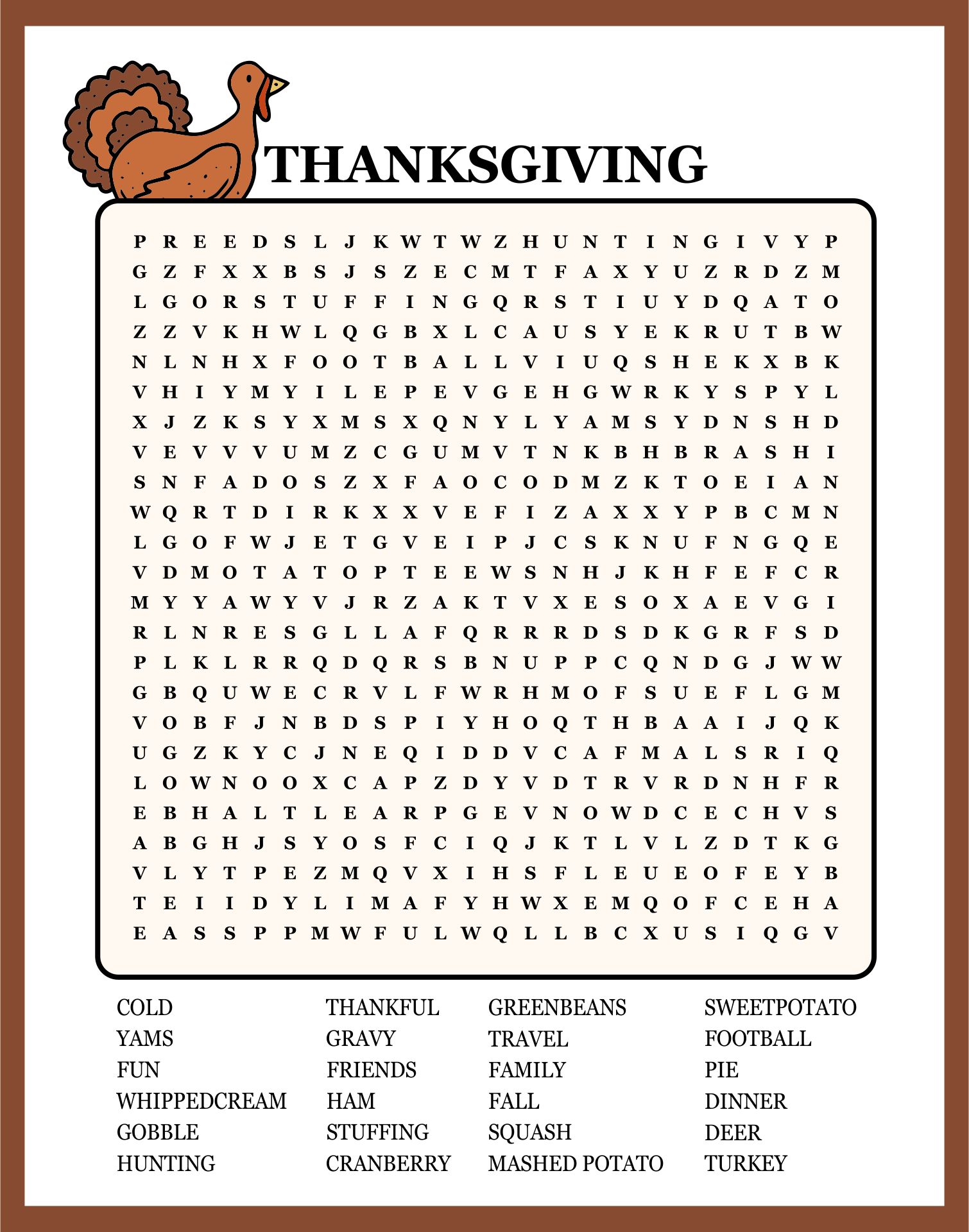 10 Best Printable Thanksgiving Word Search Challenging PDF For Free At Printablee