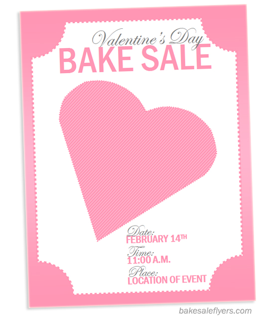 Valentine Printable Bake Sale Flyer Template