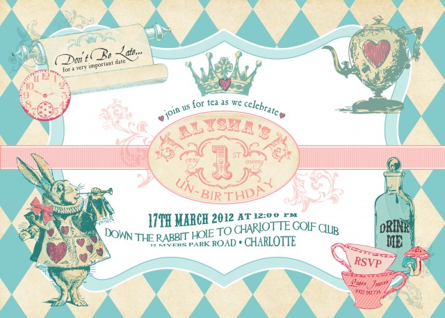 Alice in Wonderland Invitations Printable Free