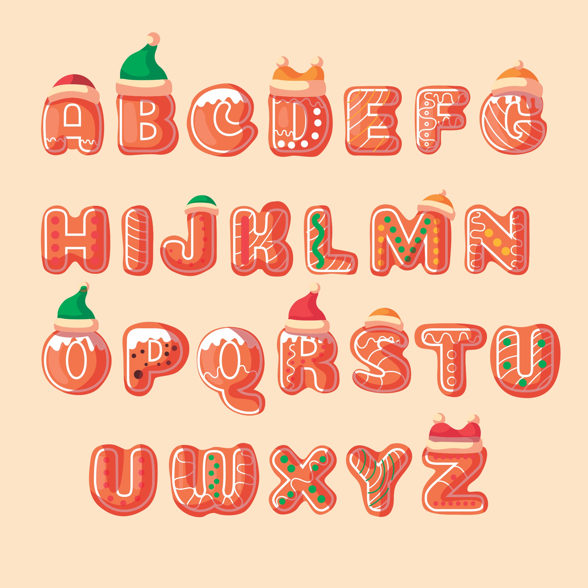 Alphabet Merry Christmas Letters Printable - Printable Templates