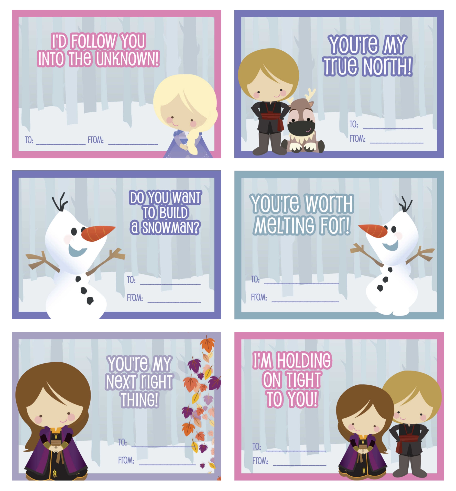 Frozen Valentine Cards 10 Free PDF Printables Printablee