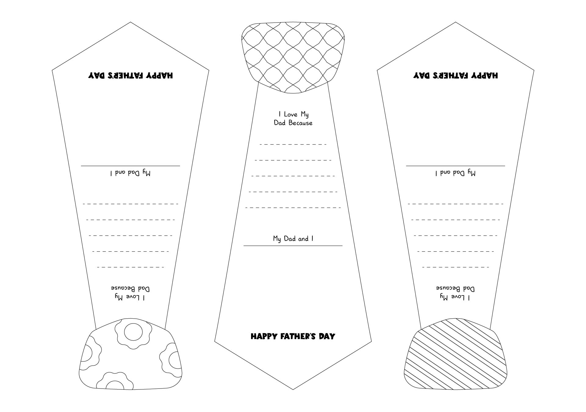 Fathers Day Printable Tie Template