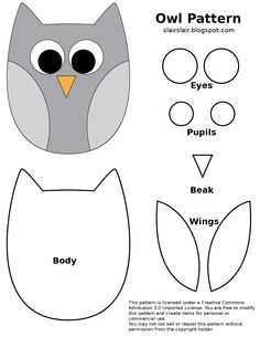 Felt Owl Pattern Template