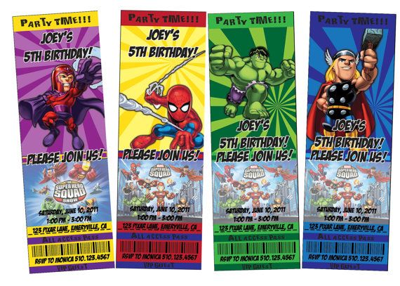 Printable Marvel Invitations