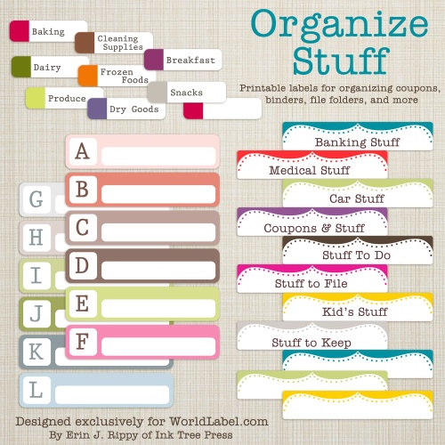 Printable Organizing Labels