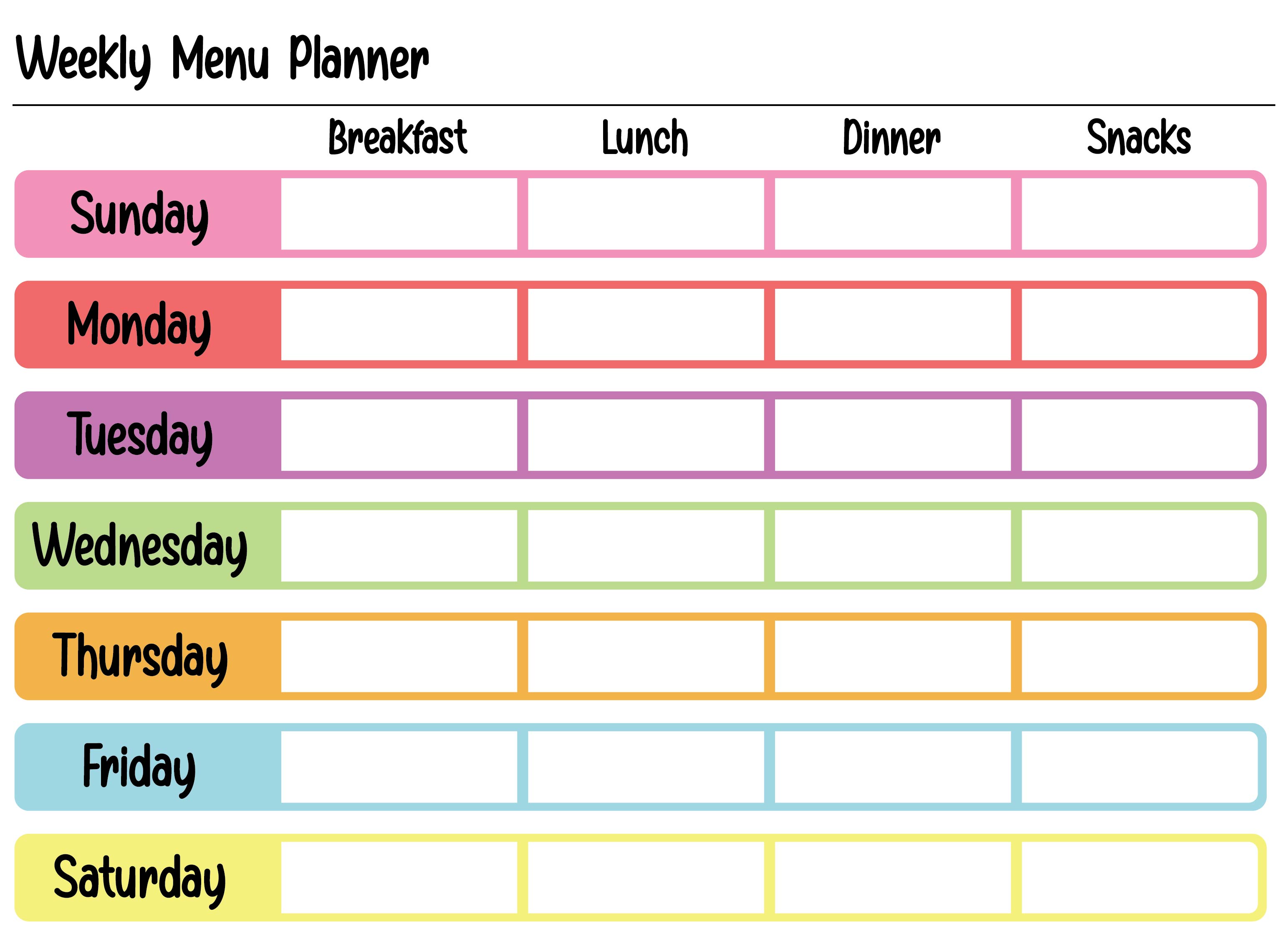 ebook meal planner free printable