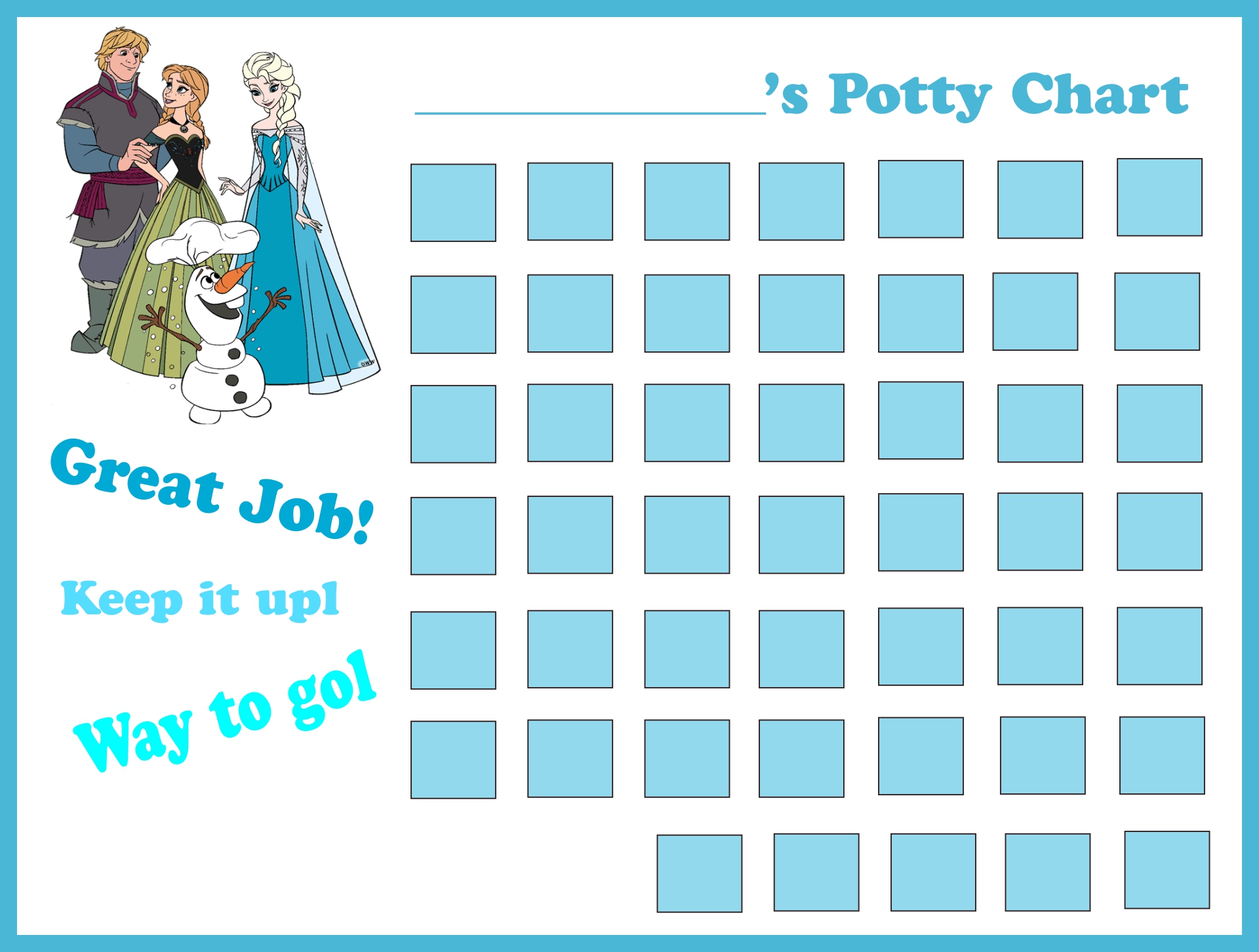 Frozen Potty Chart Free Printable
