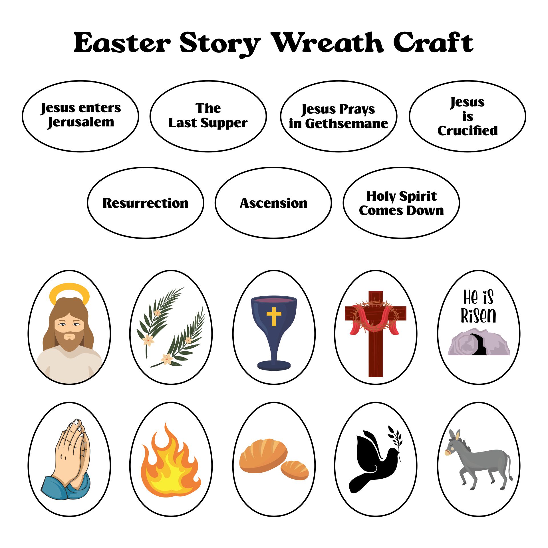 4 Best Printable Easter Story Wreath - printablee.com