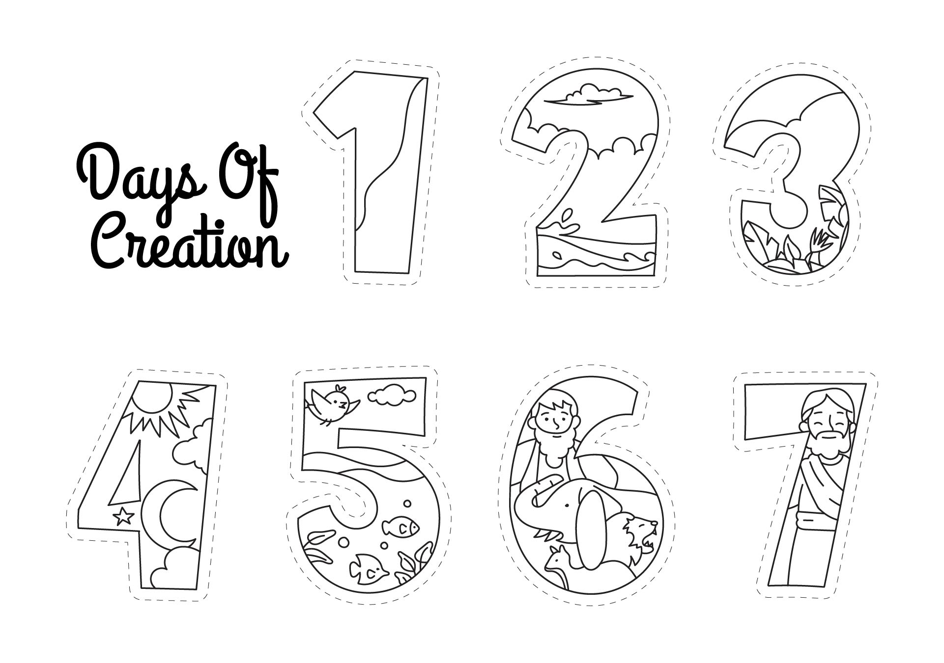 7 Days Of Creation Printable