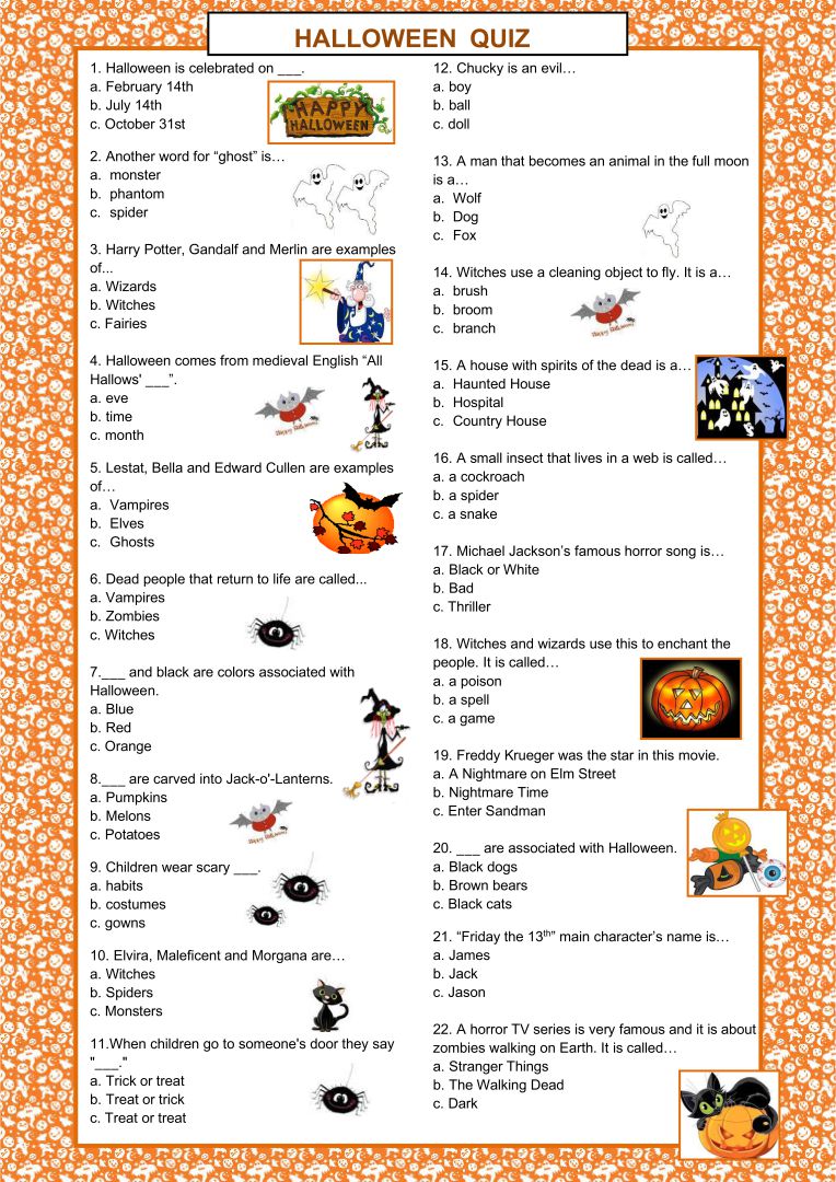 Halloween Trivia - 15 Free PDF Printables | Printablee