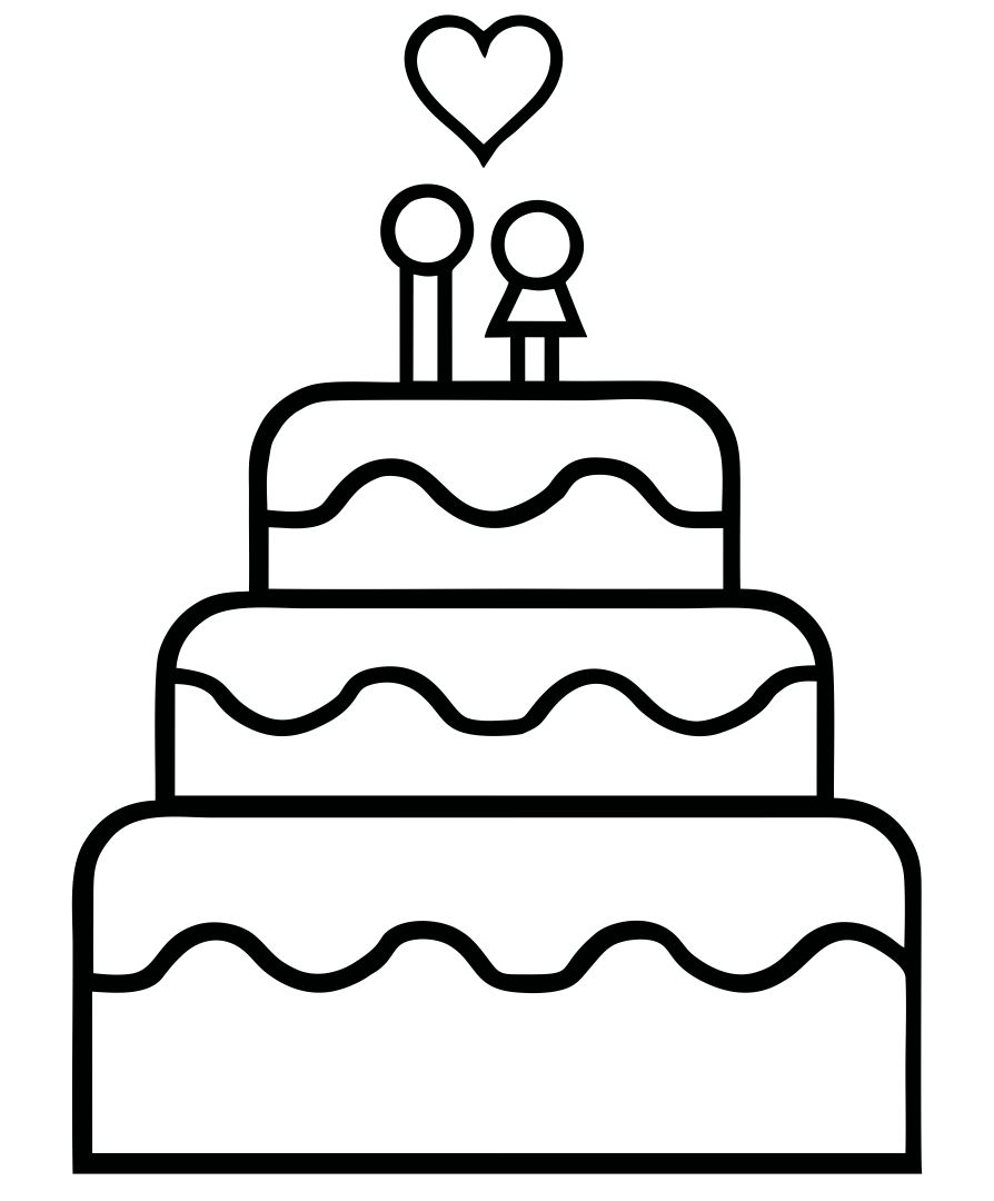Printable coloring worksheets about cakes in PDF format