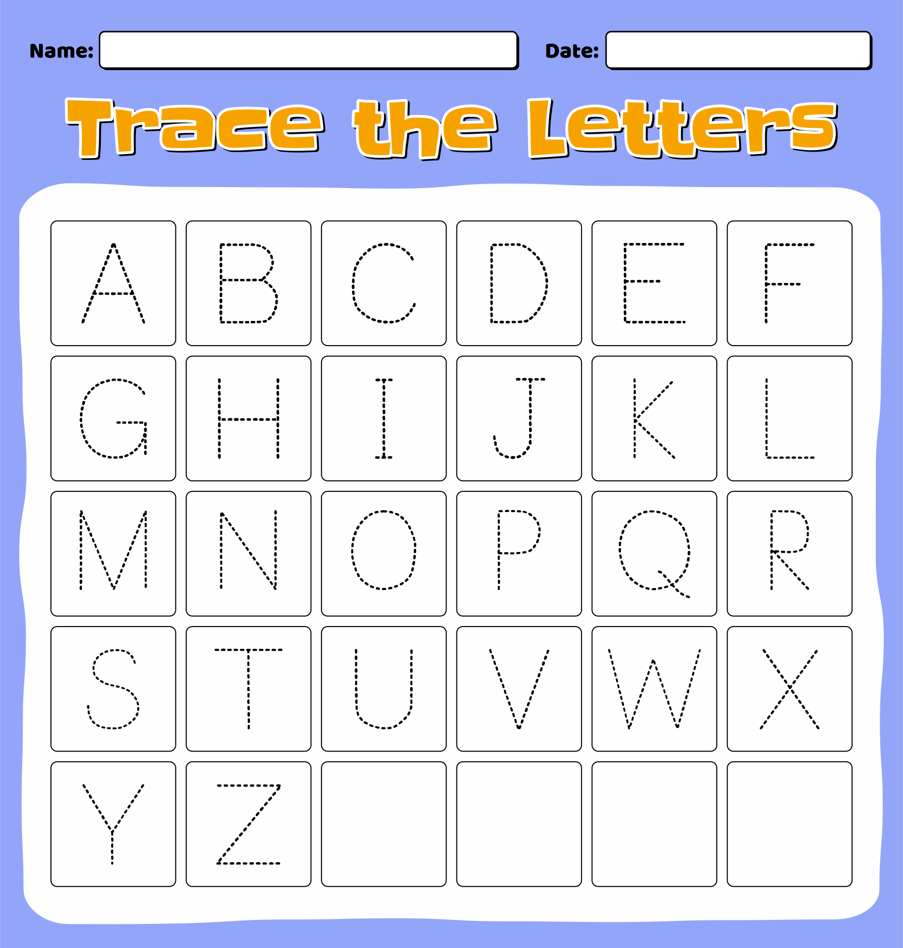 Alphabet Letter Tracing Worksheets