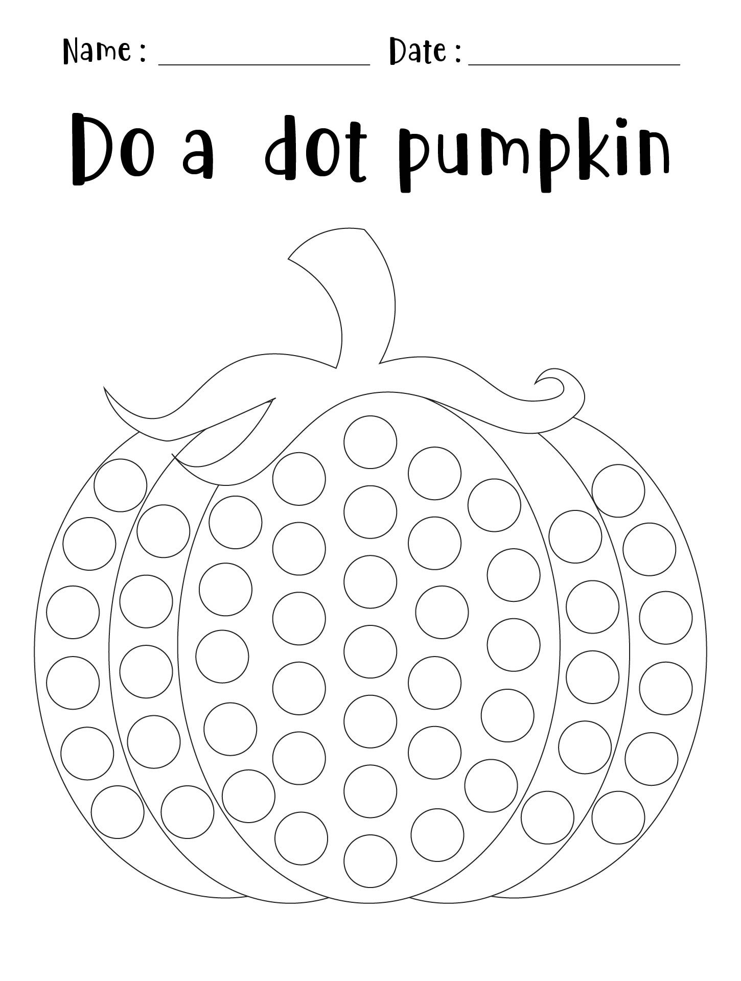 Printable Pumpkin Dot Marker Page