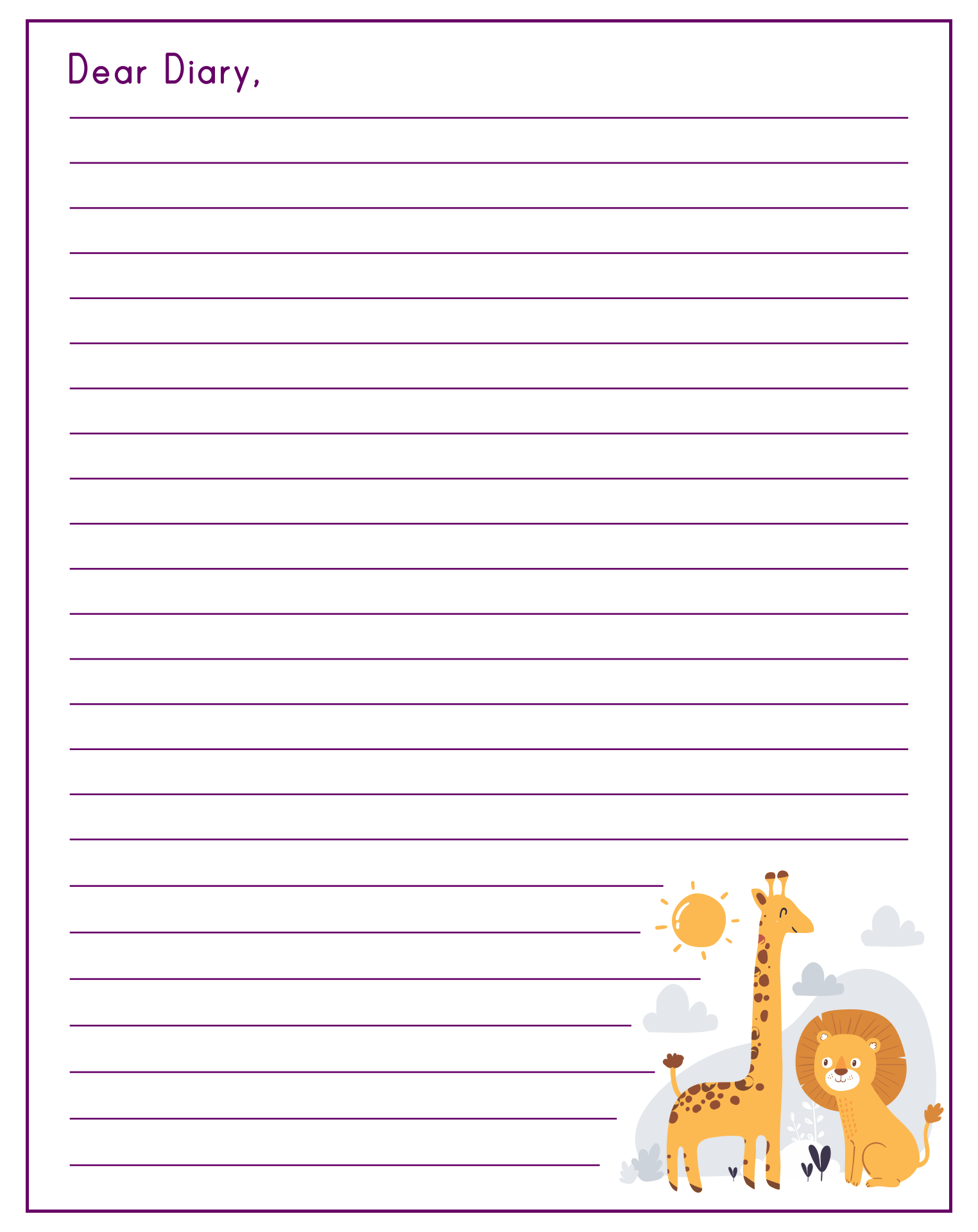 Cute Diary Page Template