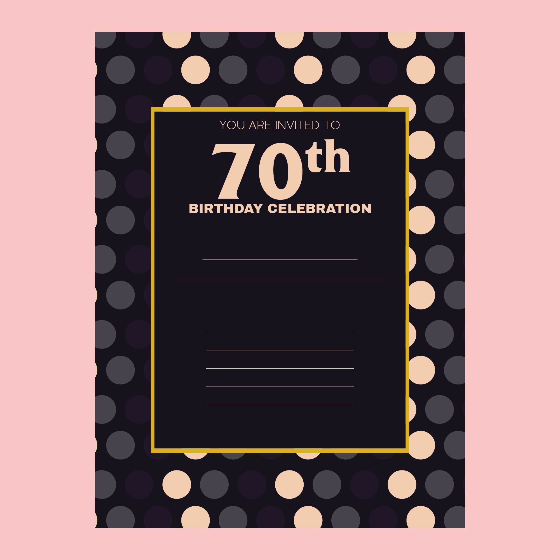 70th Birthday Invitations Free 10 Free PDF Printables Printablee