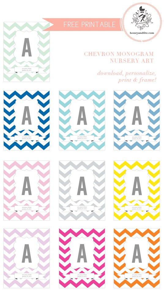 Printable Chevron Monogram