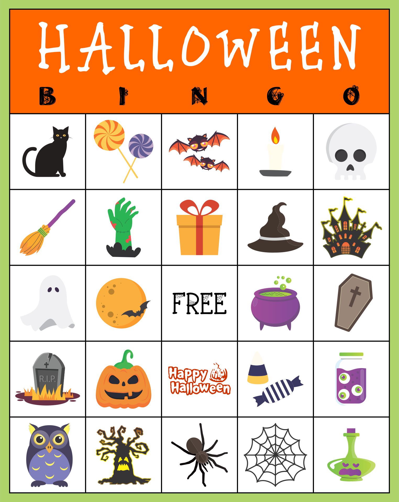Halloween Bingo Card Template - 15 Free PDF Printables | Printablee