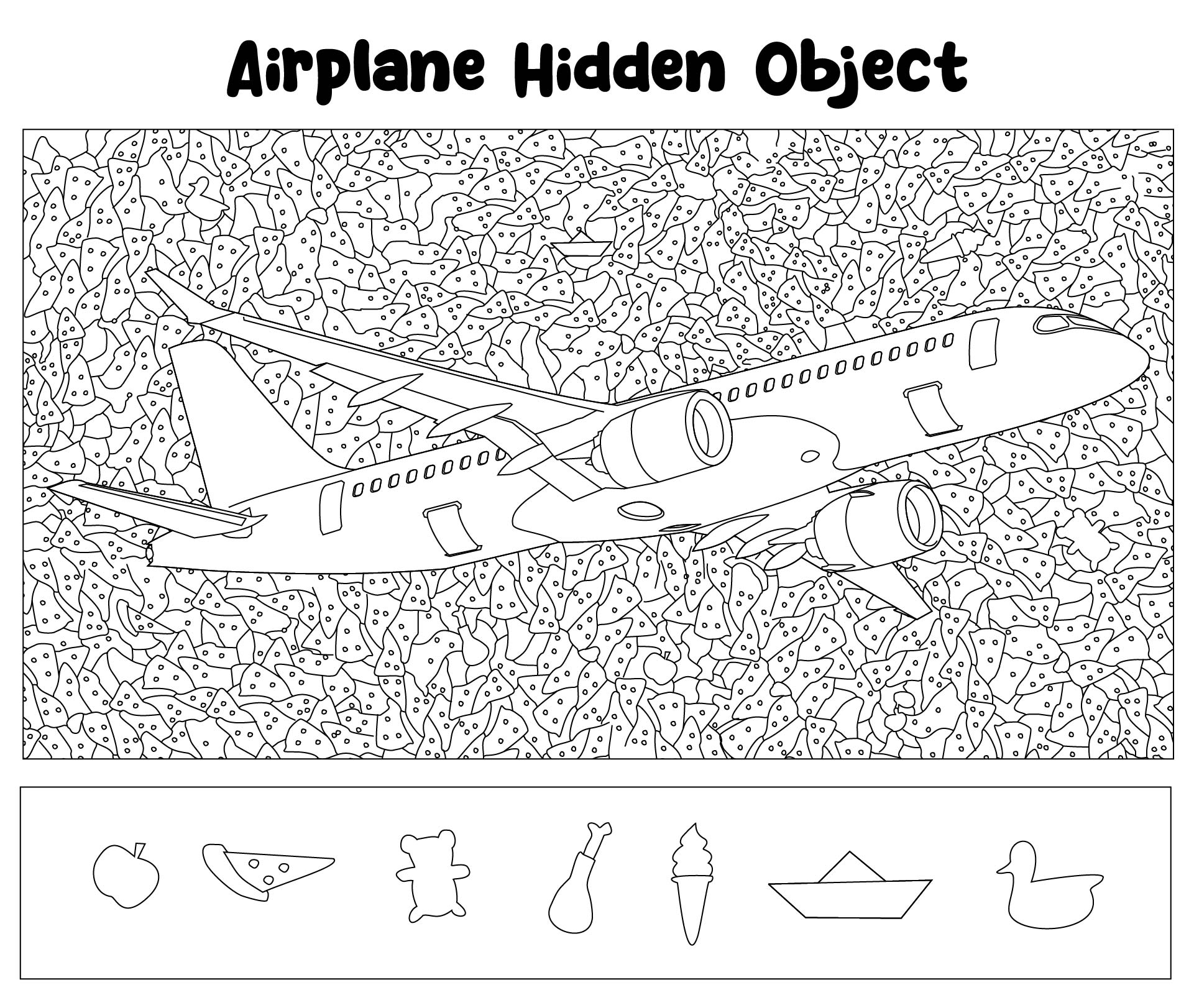 Airplane Picture Hidden Objects Printable