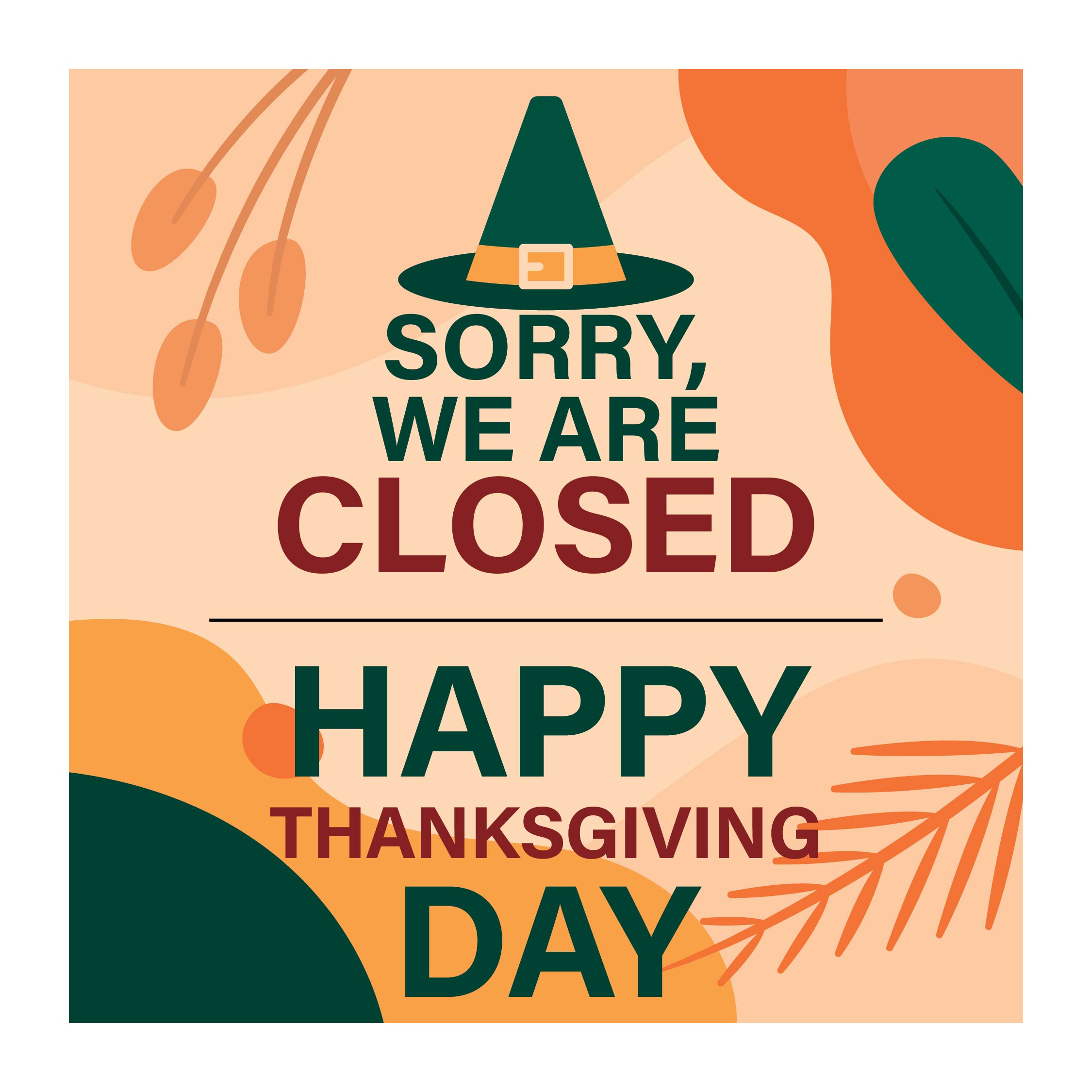 Free Printable Thanksgiving Closed Signs For Businesses