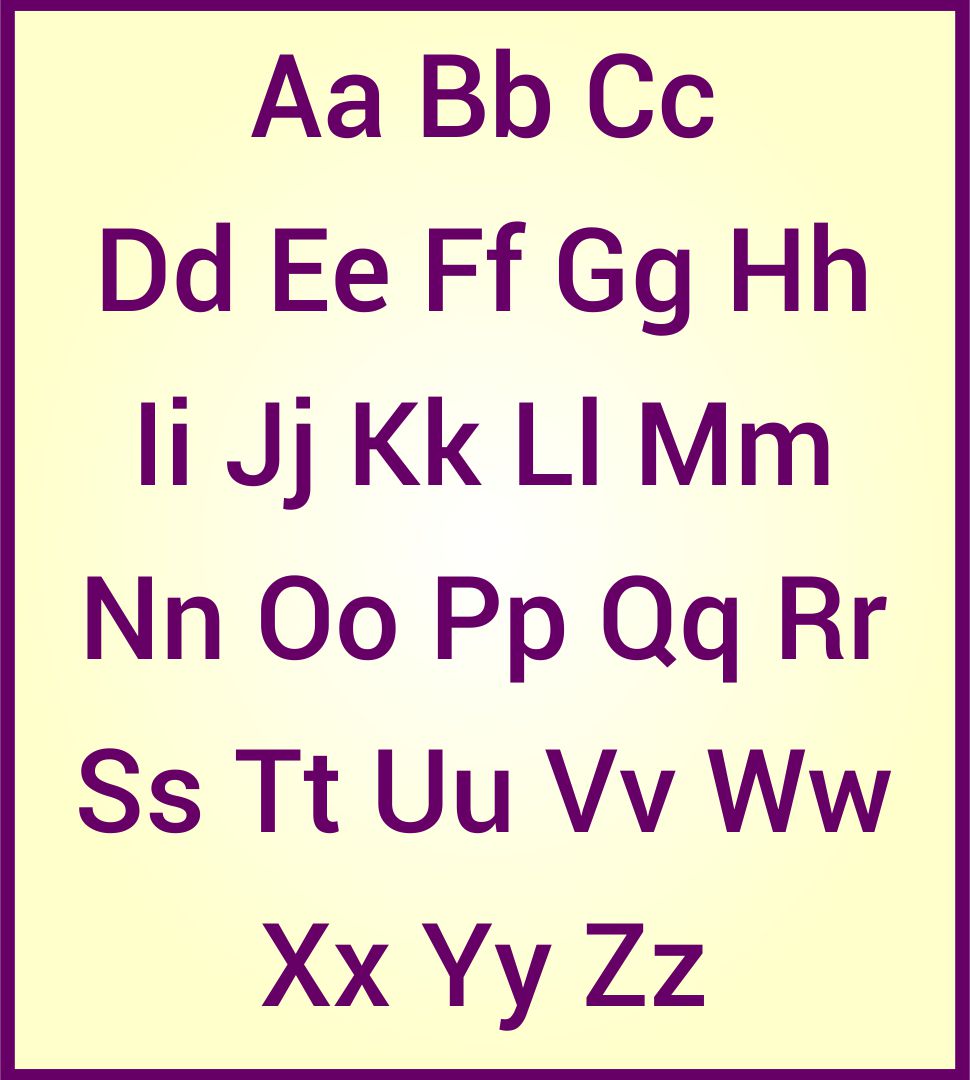 Upper And Lowercase Alphabet