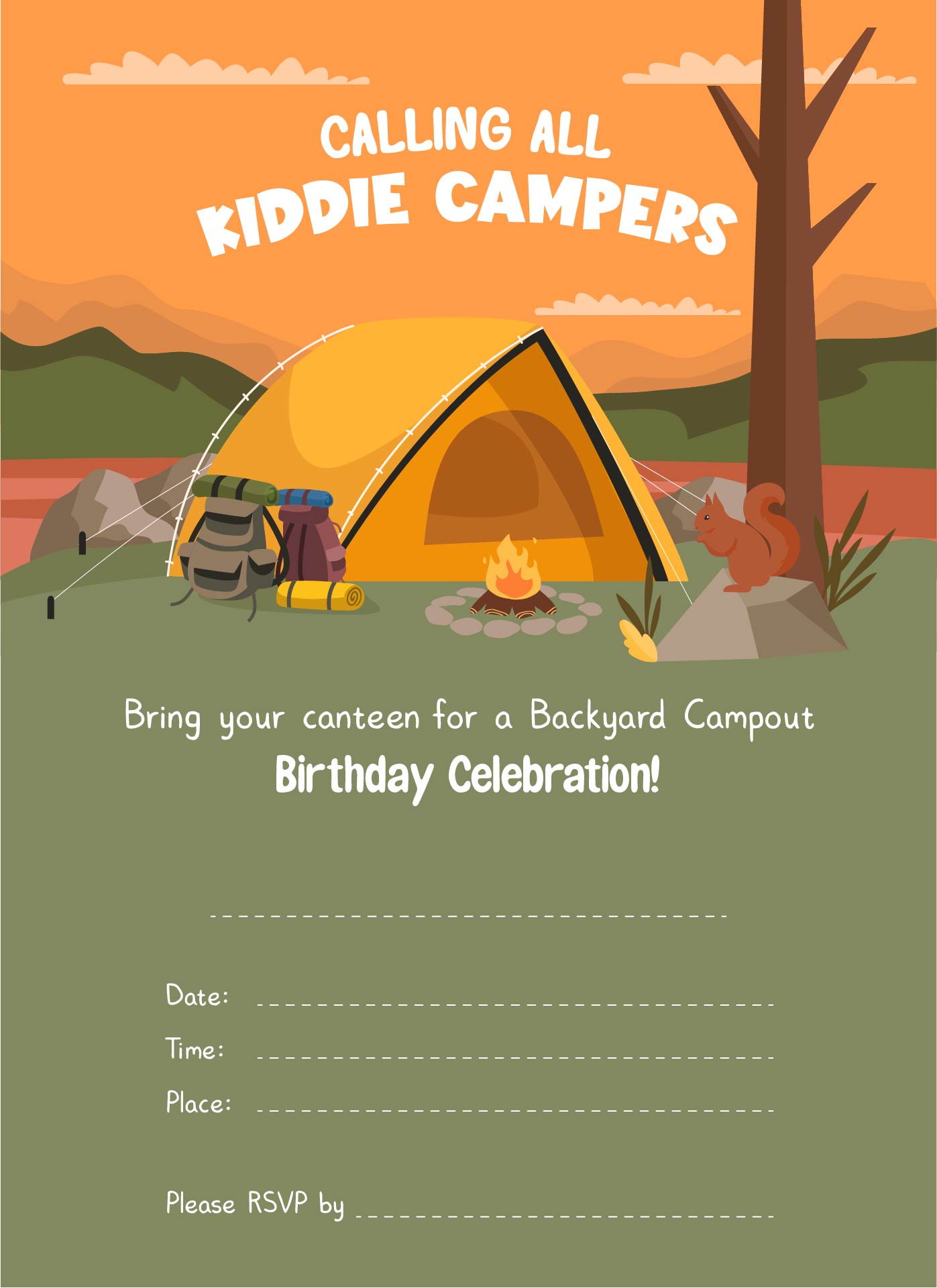 Camping Party Invitations Free 10 Free PDF Printables Printablee