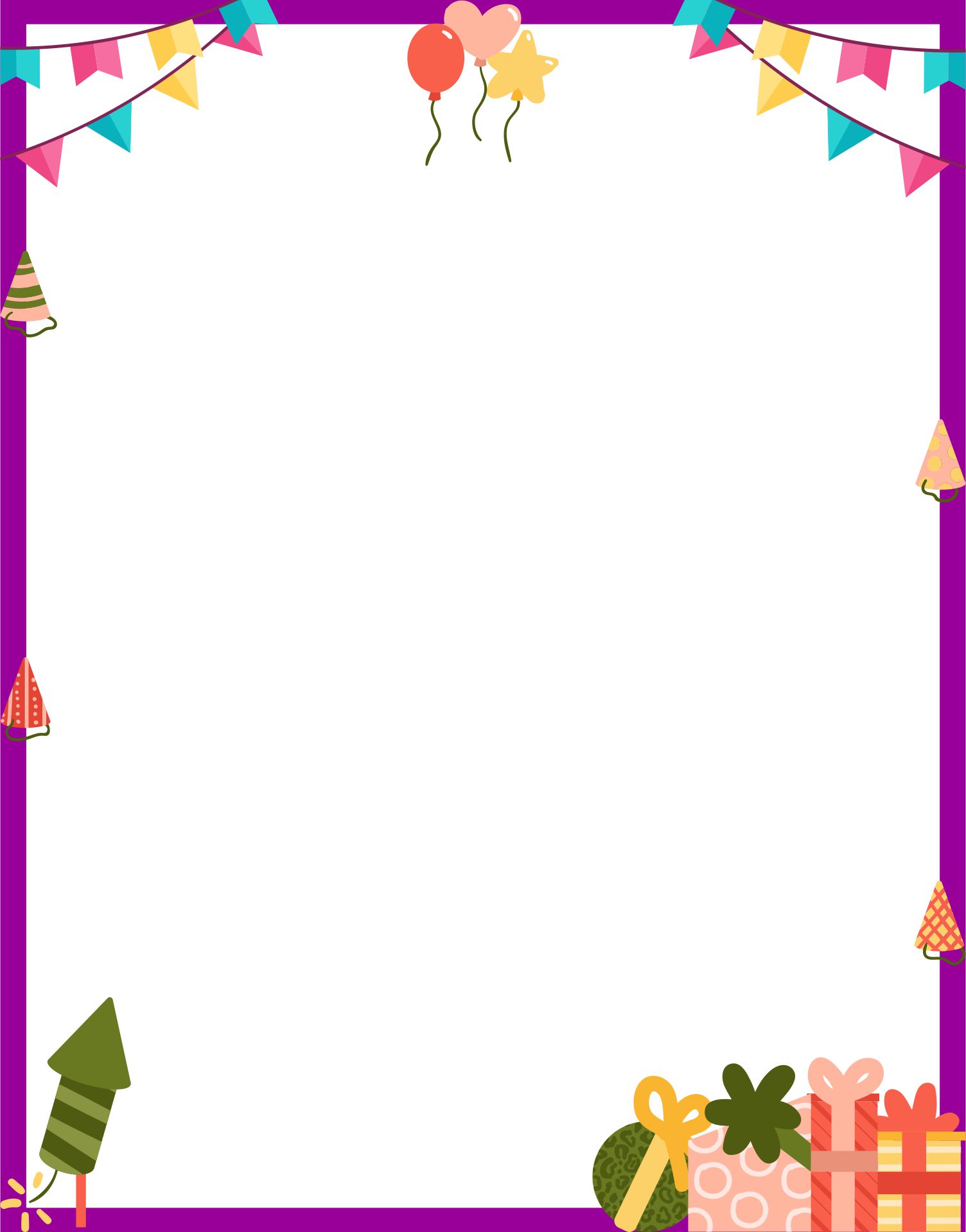 Free Printable Happy Birthday Page Border