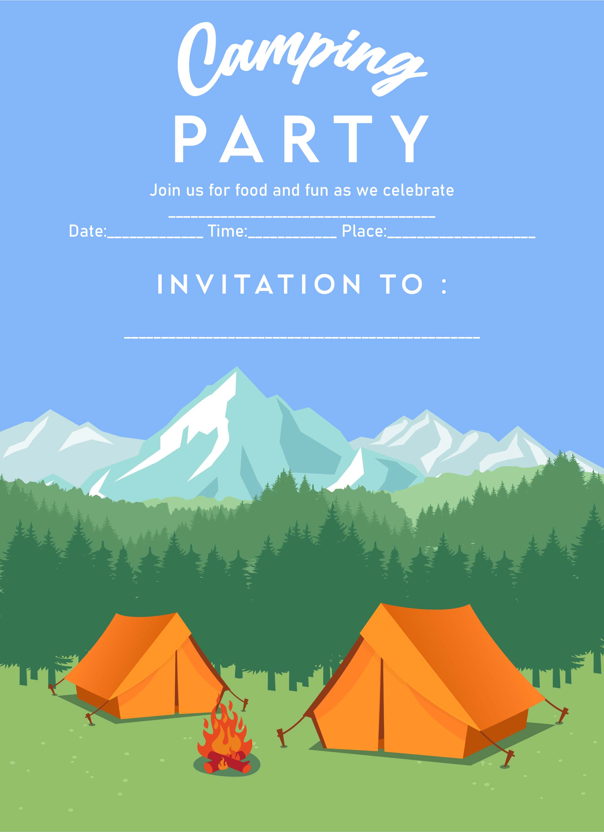 Free Bonfire Camping Invitation Templates Free Printa - vrogue.co