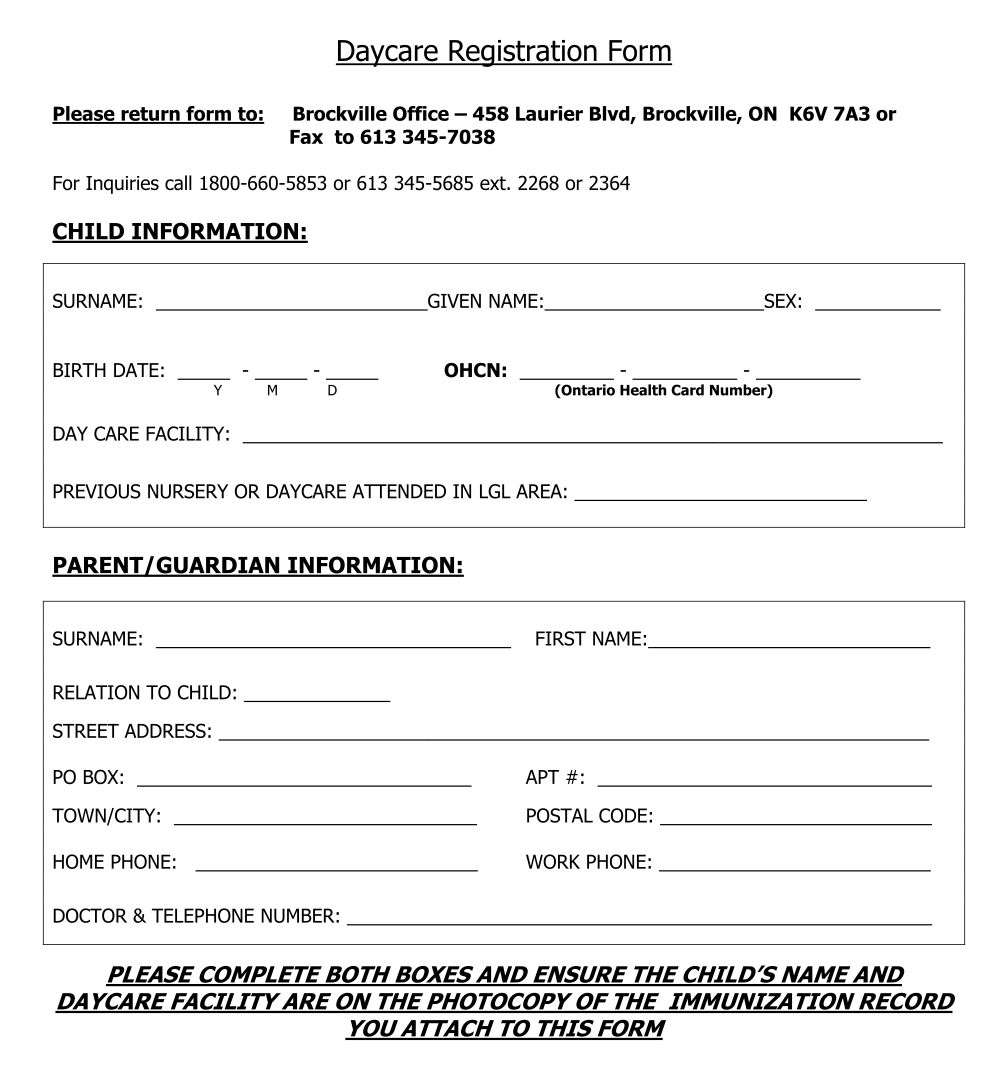 Home Daycare Forms Printable Free Printable Forms Free Online