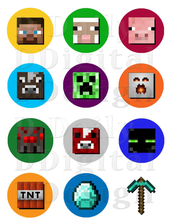 Printable Minecraft Cupcake Toppers