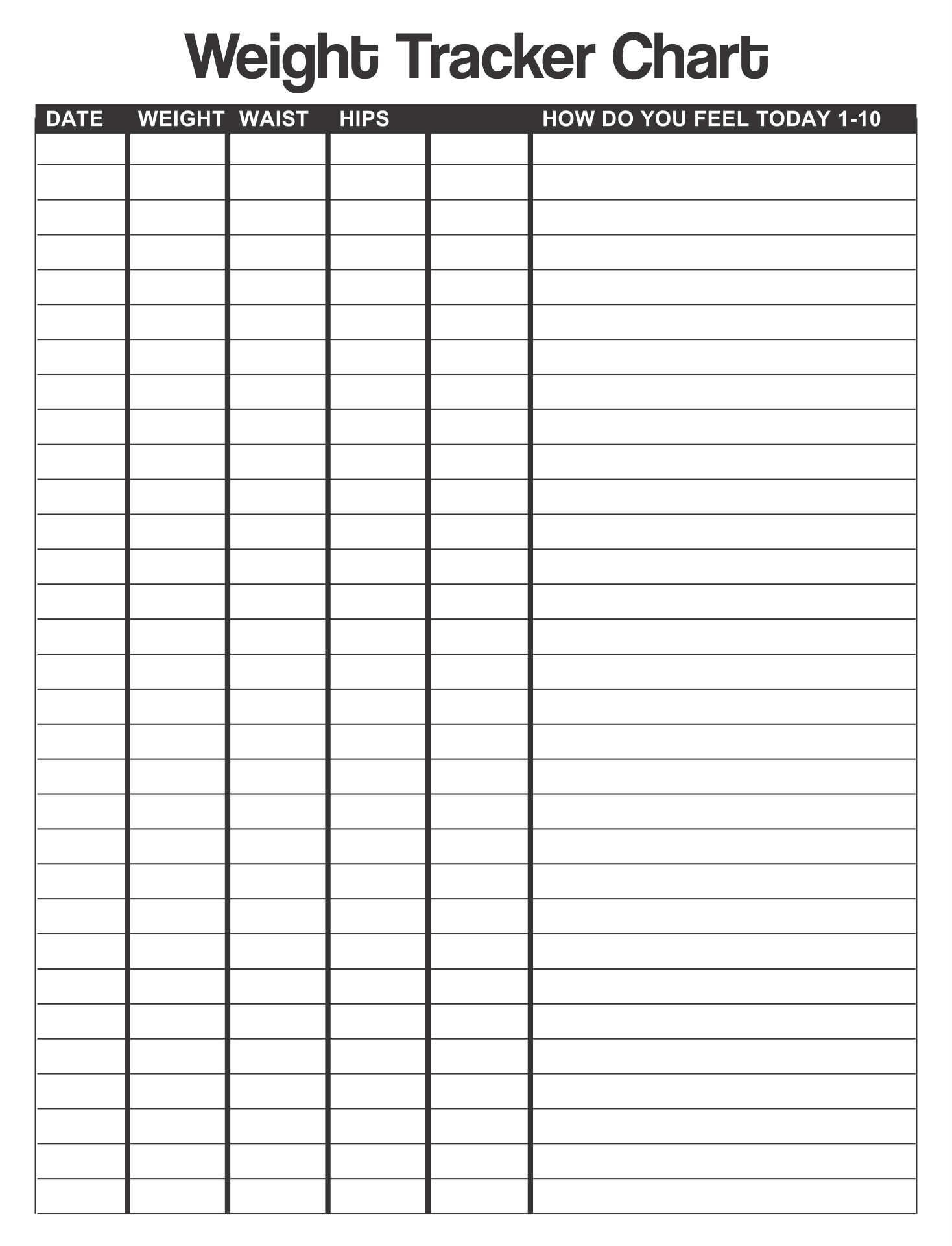 excel weight tracker