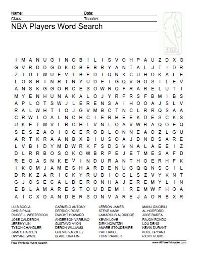 Printable Word Search Puzzles