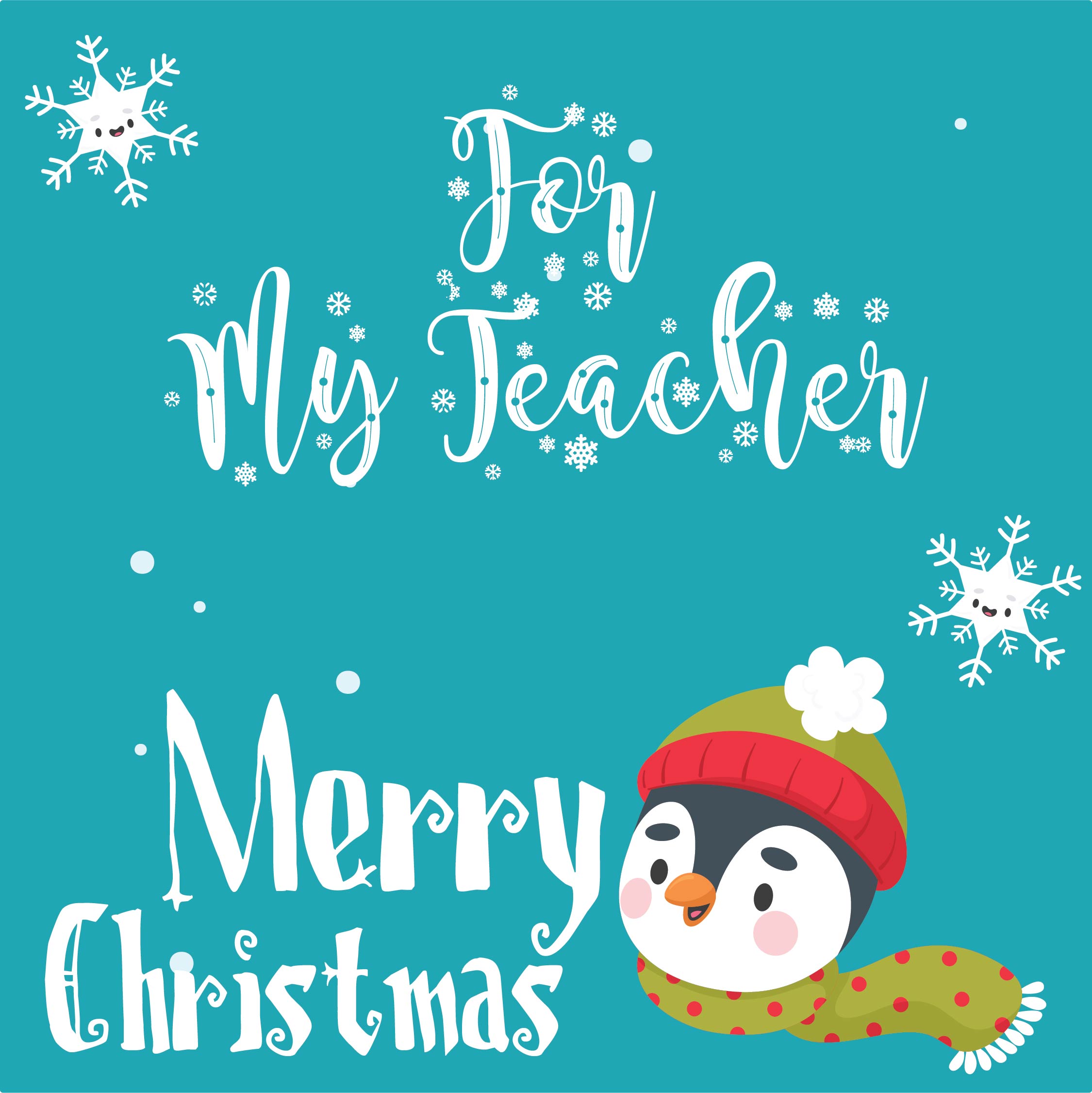 9 Best Printable Teacher Christmas Cards