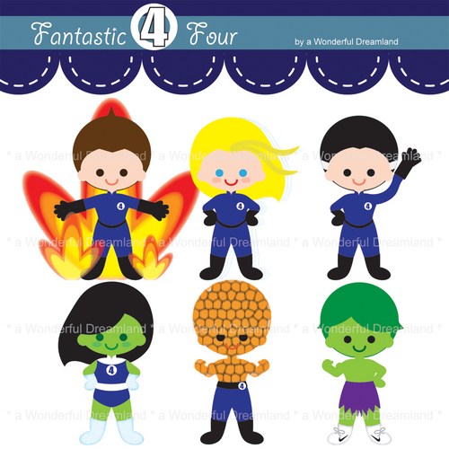 Superhero Kids Clip Art