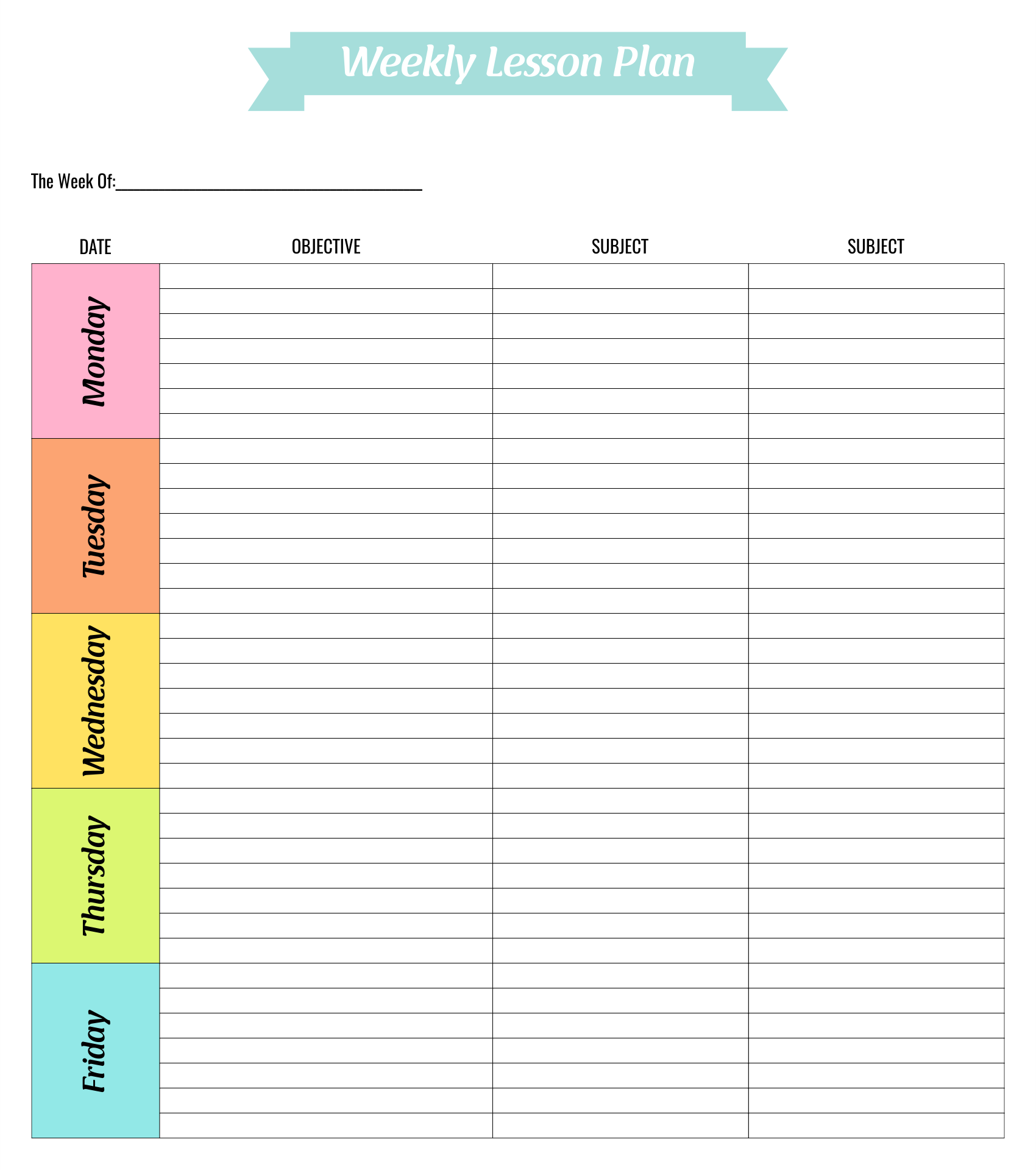 10 Best Weekly Planner Printable Printablee