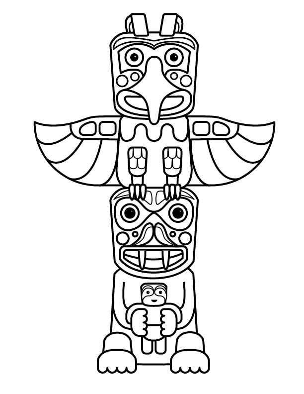 Totem Pole Coloring Page