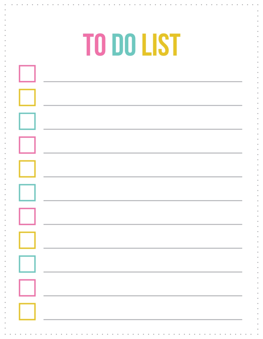 Free Printable Cute To Do List Template