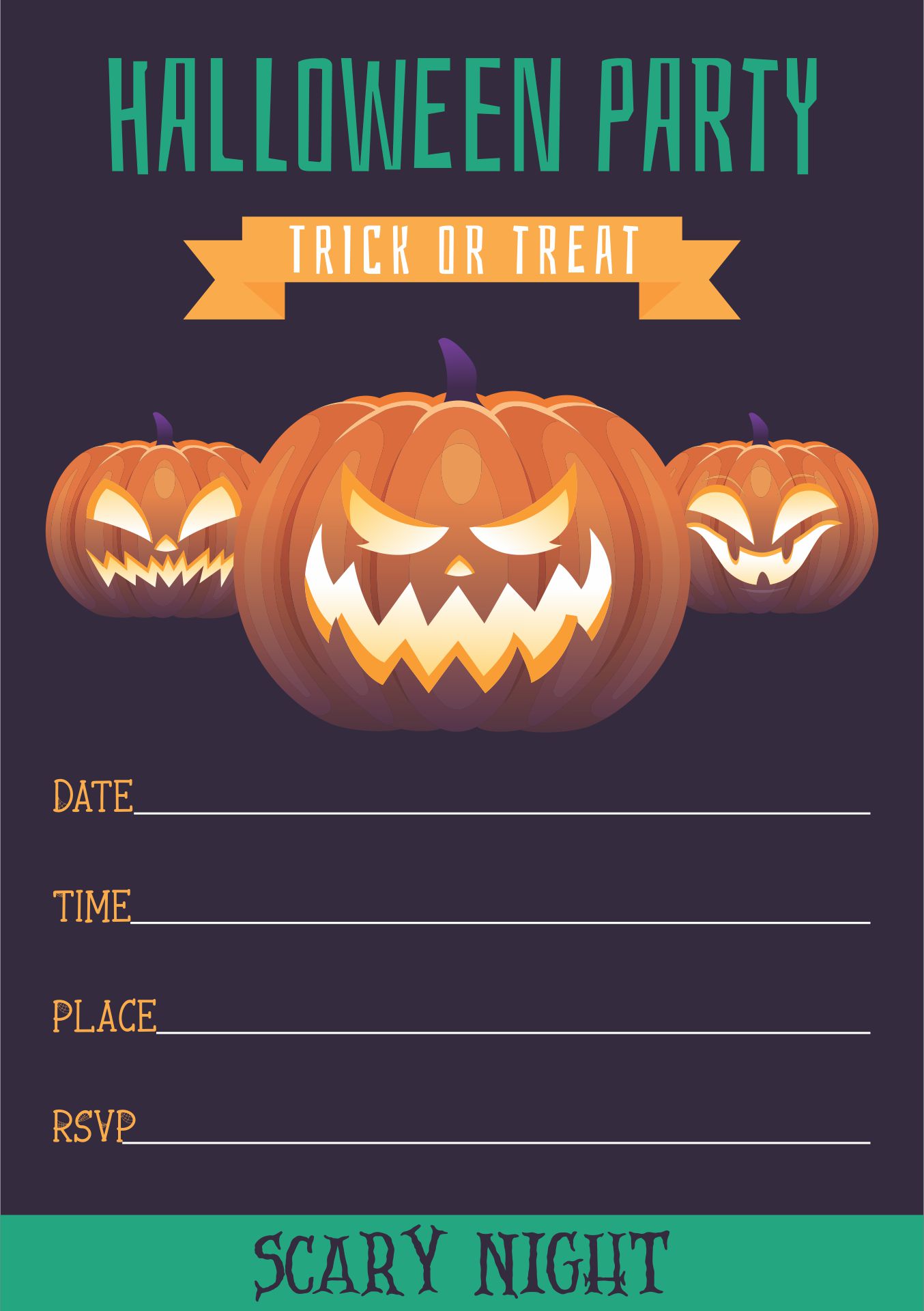 Downloadable Free Printable Halloween Party Invitations