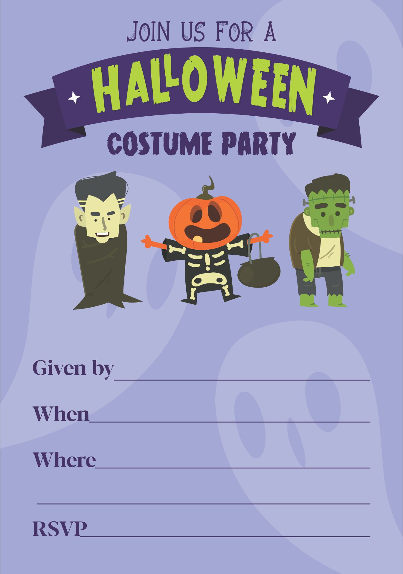 free downloadable halloween invitations word template