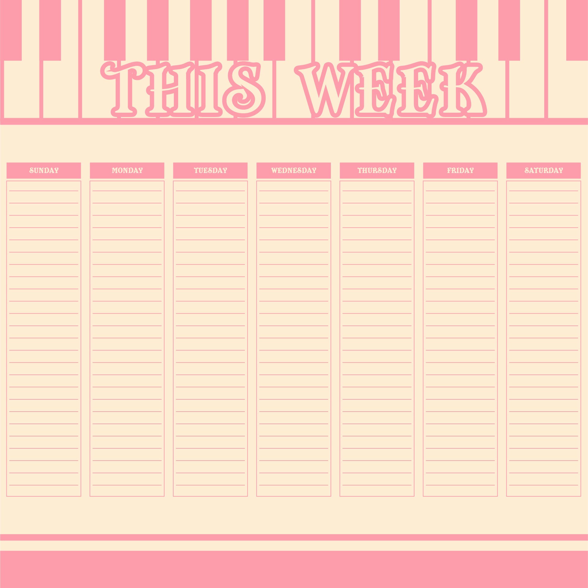 weekly calendar to do list printable